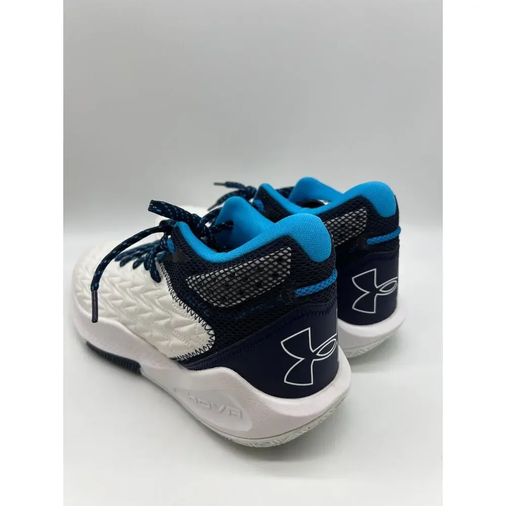 Under Armour HOVR Havoc 5 Team Basketball White/Navy Shoes 3024979-103 Size 10.5
